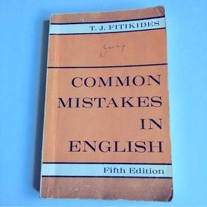 Vintage Book COMMON MISTAKES IN ENGLISH 1981 5th Edition by T. J. FITIKIDES